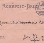 Rohrpost-Brief Postsache Kais. Deutsches Haupt-Telegrafenamt Berlin 1905