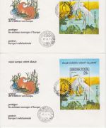 Ungarn 3451/56 + Block 146 A+B FDC Vögel birds 1980