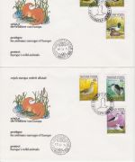Ungarn 3451/56 + Block 146 A+B FDC Vögel birds 1980