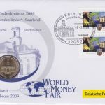 Numisbrief Deutschland 2 Euro Saarbrücken 2009 World Money Fair