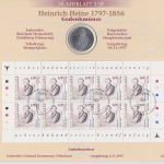 Numisblatt Heinrich Heine MIT Runen 1997