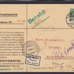 Schweiz Mi.105 z/Zum111z auf Nachnahme-Drucksache 1937