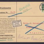 Schweiz Mi.105 z/Zum111z auf Nachnahme-Drucksache 1937