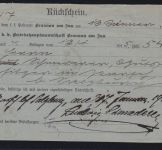 Österreich Rückschein Braunau am Inn - Parsch 1915