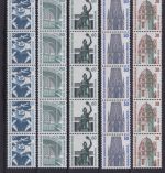 Berlin 1987/1990 - Sehenswürdigkeiten in 5er-Streifen mit Rollennummer komplett