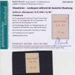 Besetzung Mazedonien 1944 Michel no. 6 Probeabzug des Aufdrucks Befund Brunel