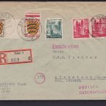 Rheinland-Pfalz MiF mit Franz. Zone R-Brief Trier - Atzenbach 1947
