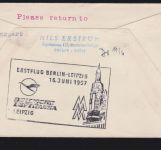 DDR Erstflug Berlin - Leipzig Zuleitung aus Stockholm 1957