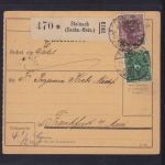 Deutsches Reich Paketkarte Steinach - Frankfurt 1922