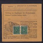 Deutsches Reich Paketkarte Brandenburg - Frankfurt 1922
