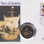 Numisbrief Cook 5 Dollar 1991 500 Jahre Amerika