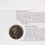 Numisbrief Cook 5 Dollar 1991 500 Jahre Amerika