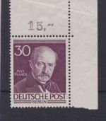 Berlin 99 postfr. Max Planck Ecke oben rechts 1952