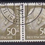Bund 261 v waagerechtes Paar gest. Heuss 1958 Michel 200 €