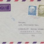 Bund 187+194 auf Luftspost-Brief in die USA 1957