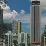Hongkong Ansichtskarte cylindrical building highest building 1986