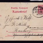 Deutsches Reich Karten-Brief Bahnpost Berlin-Hamburg 1897