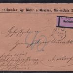 Bayern Dienst-Nachnahme-Brief München - Arnsdorf mit Nachporto 1899