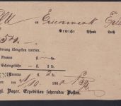 Bayern Paketschien - Begleitschein Tittmoning 1860
