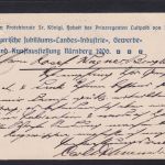 Bayern Privat-Ganzsache Landesausstellung Nürnberg 1906