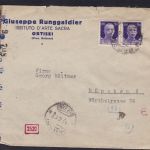 Italien Firmen-Brief aus Ortisei nach München 1943 ZENSUR/CENSOR