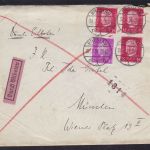Deutsches Reich 3 x 414 +435 EILBOTEN-Brief aus Breslau nach München 1931