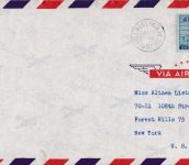 Erstflug FFC: Pan Am 10 anniversary round the world Philadelphia 1957