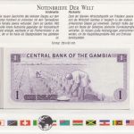 Banknotenbrief Gambia 1 Dalasi UNC