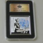 SILBER-Briefmarke: Queen Elizabeth II.: Die Rede vor der UN-Generalversammlung