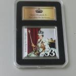 SILBER-Briefmarke: Queen Elizabeth II.: Krönung der Königin