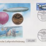 Numisbrief Isle of Man 50 Pence 1985 Christmas Zeppelin 1991