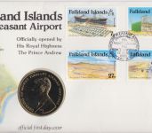 Numisbrief Falkland 50 Pence 1985 Mount Pleasant Airport