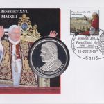 Numisbrief Medaille Papst Benedikt 2013