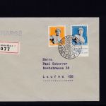 Schweiz 428+430 auf CHARGE Brief aus Winterthur nach Laufen 1944