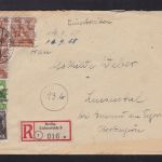 Brief mit Mif Berlin schwarz Aufdruck + Netzaufdruck + Bandaufdruck 1948