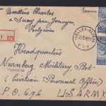 Belgien R-Brief Bruxelles-Elsene nach Nürnbeg Military Port APO 58 BR. 1948