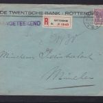 Niederlande R-Brief aus Rotterdam nach München 1926