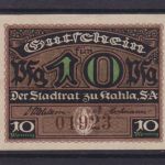 Kahla 10 Pfennig 1920 UNC