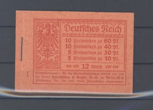 Dt Reich Markenheftchen MH 15 Germania Und Ziffern 1921 