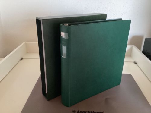 Lindner Ringbinder+Kasette (18 Ringe) 1 mal gebraucht Leer grün