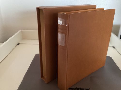 Lindner Ringbinder + Kassette  gebraucht leer braun