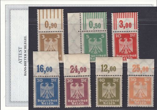 DR 1924, Mich.-Nr.: 355-61 **  Oberrand  geprüft  Attest