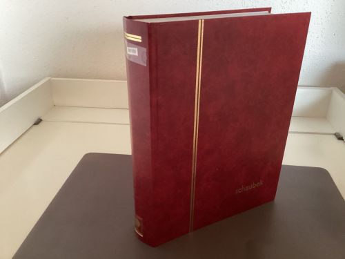 Briefmarkenalbum Einsteckalben Schaubek DIN A4 rot 64 weiße Seiten gebraucht