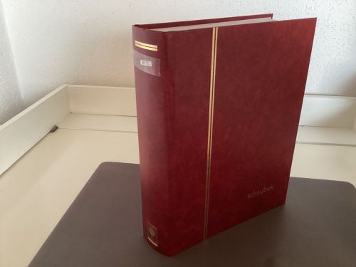 Briefmarkenalbum Einsteckalben Schaubek DIN A4 rot 64 weiße Seiten gebraucht