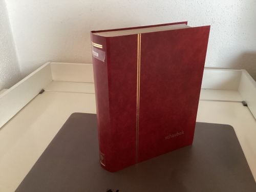 Briefmarkenalbum Einsteckalben Schaubek DIN A4 rot 64 weiße Seiten gebraucht
