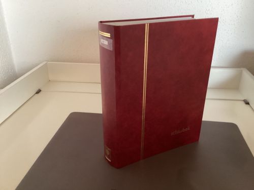 Briefmarkenalbum Einsteckalben Schaubek DIN A4 rot 64 weiße Seiten gebraucht