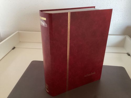 Briefmarkenalbum Einsteckalben Schaubek DIN A4 rot 64 weiße Seiten gebraucht