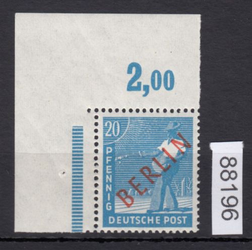 Berlin 1949, Mich.-Nr.: 26 ** Eckrand   geprüft