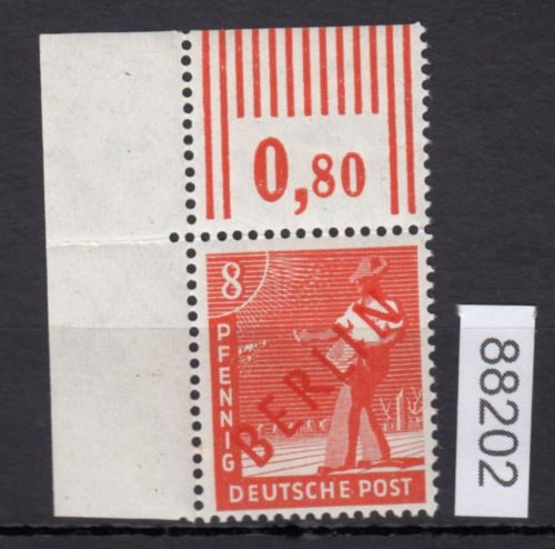 Berlin 1949, Mich.-Nr.: 23 ** Eckrand   geprüft  (falz im Oberr.+ gefaltet)