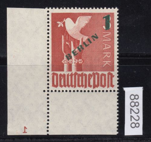 Berlin 1949, Mich.-Nr.: 67 ** Plattennr.1    Eckrand